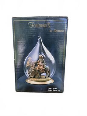 Vintage Fontanini Nativity Holy Family Blown Glass Ornament